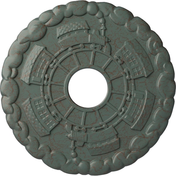 Ekena Millwork Kendall Train Station Medallion (Canopies up to 3 7/8"), 18 1/2"OD x 3 7/8"ID x 1"P, Cloud Burst CM18KDCBC - main